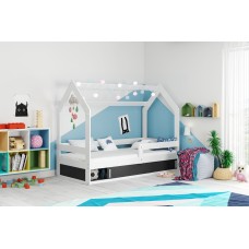 Bērnu gulta ar veļaskasti DOMEK 160x80 balts